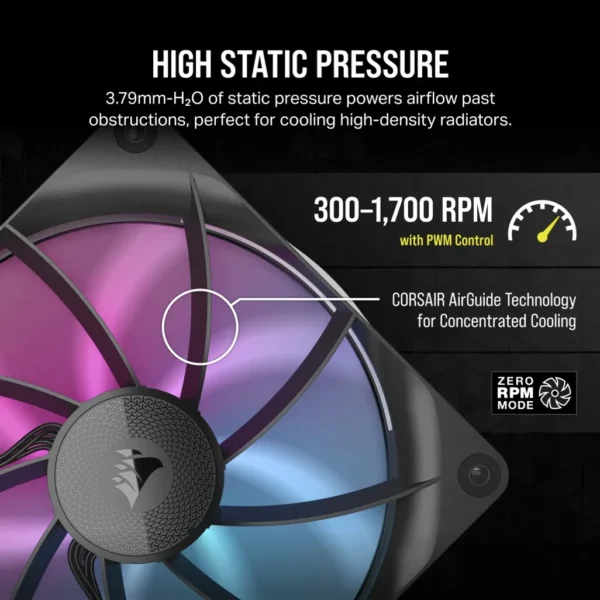 Corsair iCUE LINK RX140 RGB | 140mm | 1700 RPM | 94.7 CFM - Compu-Fi Technology South Africa