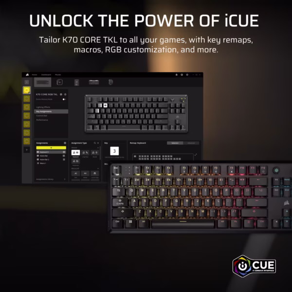 Corsair K70 CORE TKL | MLX Red v2 Linear Switches | RGB Mechanical Gaming Keyboard - Compu-Fi Technology South Africa