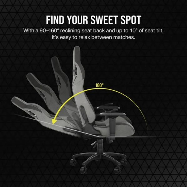 Corsair T3 Rush Gaming Chair | Charcoal Grey | Breathable Fabric | 4D Armrests - Compu-Fi Technology South Africa