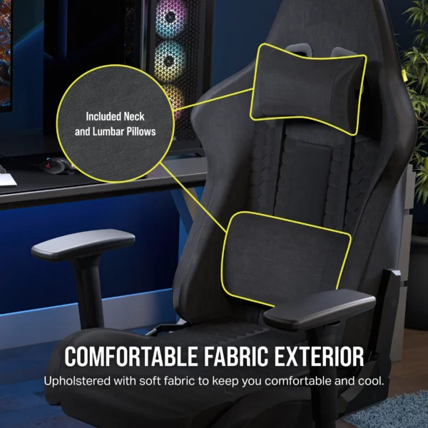 Corsair TC100 RELAXED Gaming Chair CF-9010052-WW | Fabric Upholstery | 2D Armrests - Compu-Fi Technology South Africa