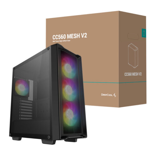 DeepCool CC560 MESH V2 | ATX Mid Tower | ARGB Fans | High Airflow - Compu-Fi Technology South Africa
