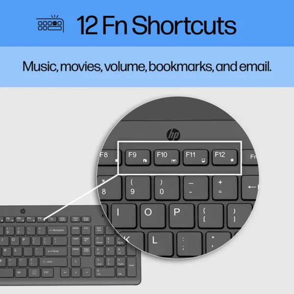 HP 150 Wired Keyboard 664R5AA | Full Size | 12 Shortcut Keys | USB-A - Compu-Fi Technology South Africa